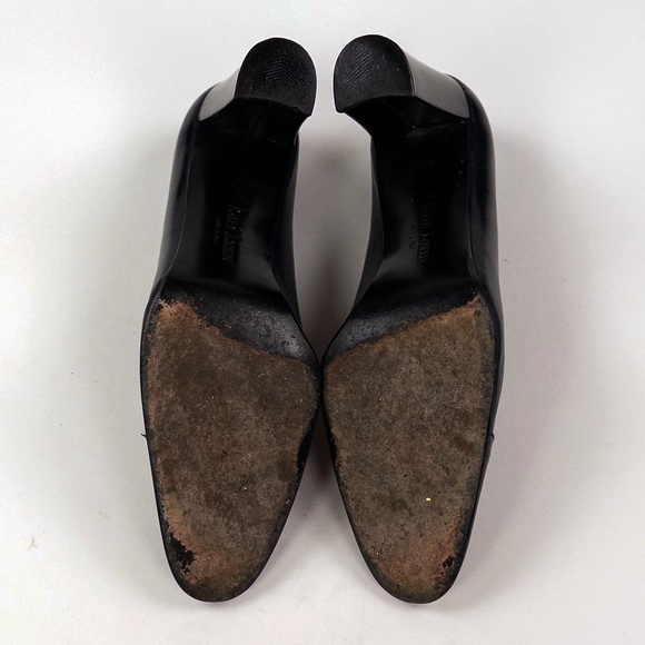 Ralph Lauren Purple Label Navy Cap Toe Block Heel Pumps Heels - Picture 5 of 7